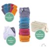 Popolini Minisnap set wasbare luiers in diverse rainbow kleuren, inlcusief overbroekje.