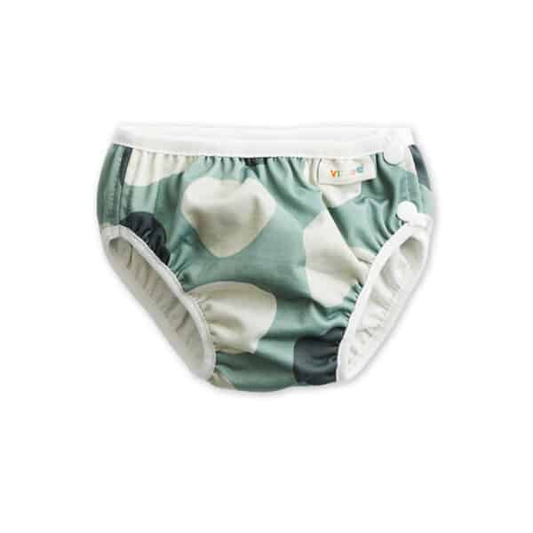Imse Vimse wasbare zwemluier in Green Shapes design – herbruikbare luier met groene vormen voor baby’s en peuters.