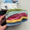 Zachte en absorberende wasbare babydoekjes van bamboe, formaat 15 bij 15 centimeter.