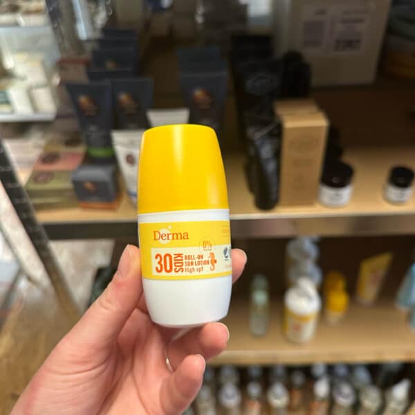 Derma Sun Kids zonnebrand lotion SPF 30 roller 50 ml, parfumvrije waterbestendige zonnebrand voor de gevoelige kinderhuid