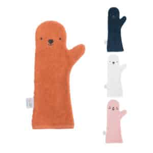 Baby shower glove douchehandschoen – zachte washand voor baby in diverse kleuren bij Pure Start