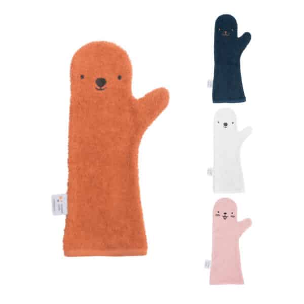 Baby shower glove douchehandschoen – zachte washand voor baby in diverse kleuren bij Pure Start