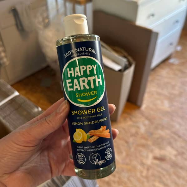 Happy Earth Lemon Sandelwood douchegel voor frisse en milde verzorging