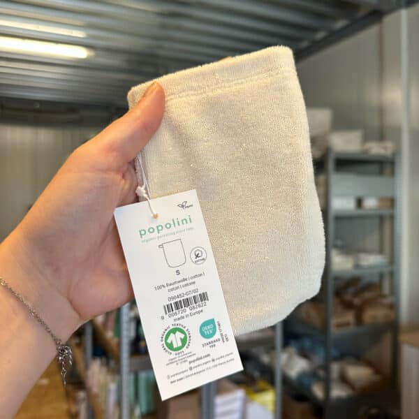 Biologisch katoenen badstof washandje van Popolini