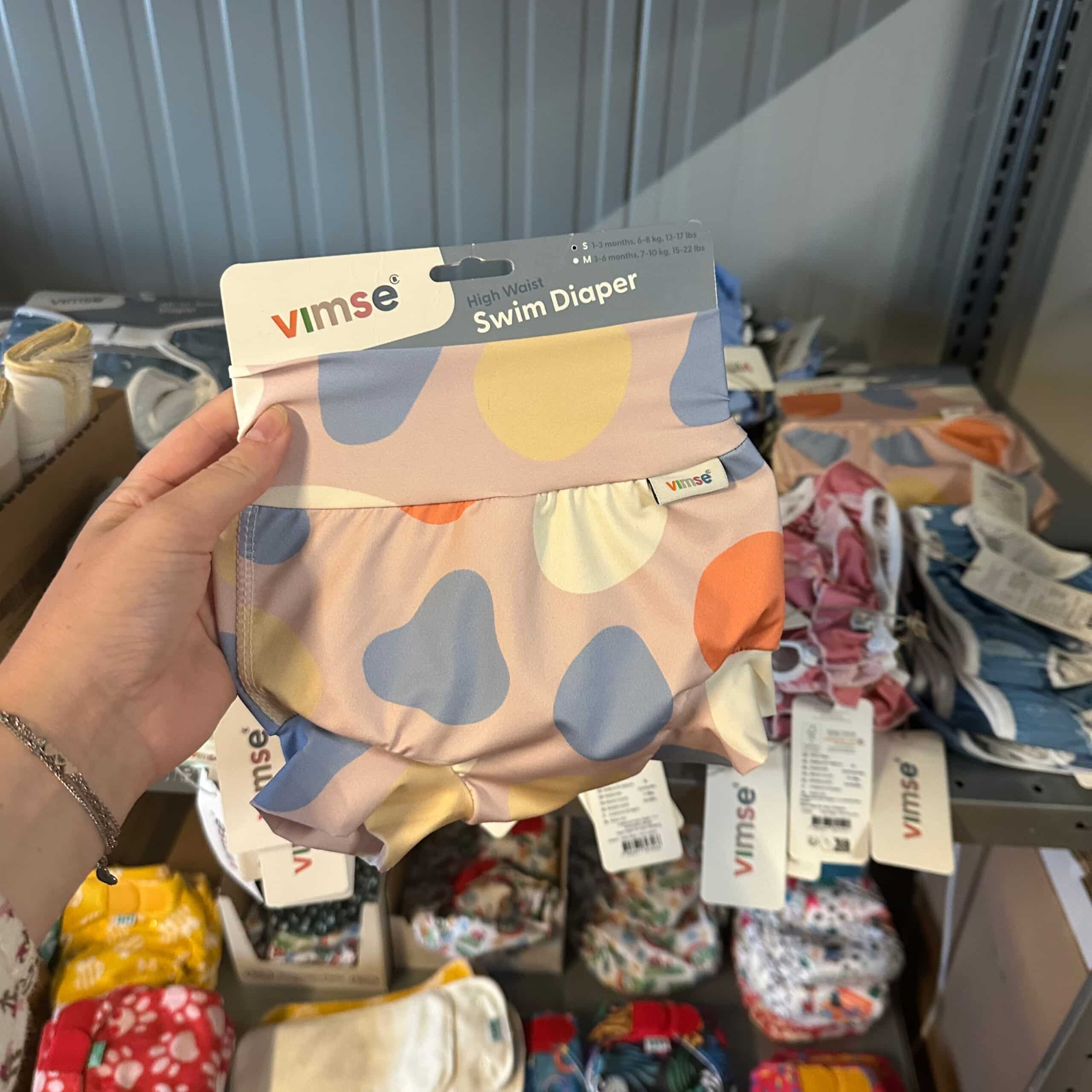 Imse Vimse wasbare zwemluier roze hoge taille duurzame en herbruikbare zwemluier voor babys en peuters verkrijgbaar bij Pure Start