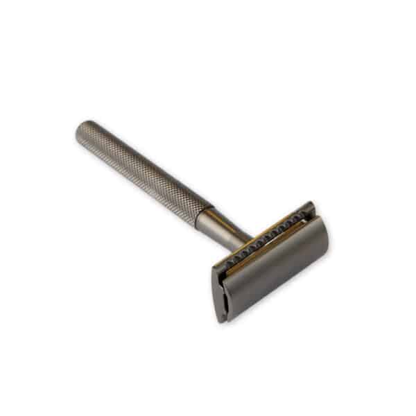 Oceonics Safety Razor in antraciet – duurzaam scheermes van metaal, plasticvrij alternatief voor traditioneel scheren.