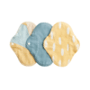 Wasbare inlegkruisjes van Imse Vimse. Blauw geel.