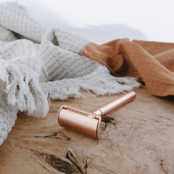 Oceonics Safety Razor in rosé – stijlvol en duurzaam scheermes, plasticvrij en geschikt voor een gladde, milde scheerbeurt.