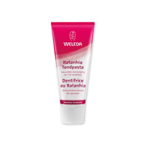 Weleda Ratanhia Tandpasta – 75 ml tandpasta met ratanhiawortel voor stevig tandvlees en natuurlijke bescherming, zonder fluoride of synthetische toevoegingen.