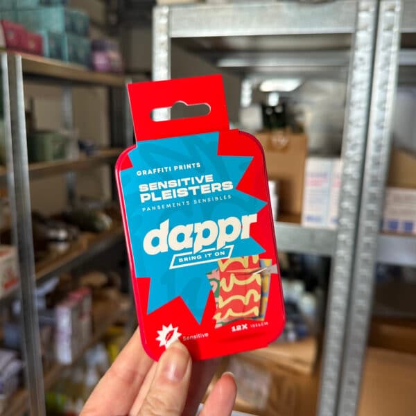 Bamboe pleisters graffiti 12 vellen van Dappr duurzame en huidvriendelijke pleisters voor kinderen en volwassenen