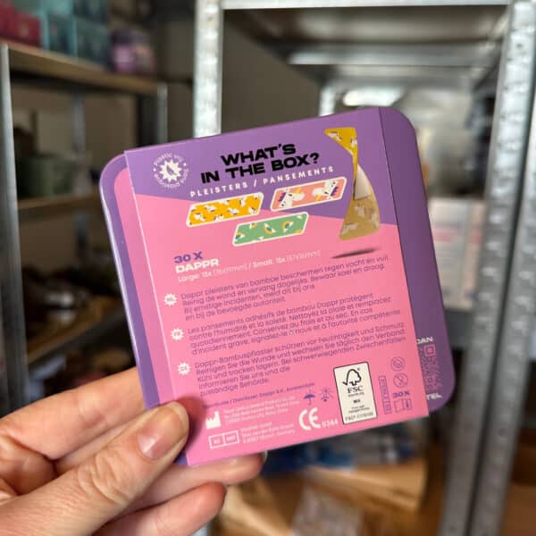 Bamboe pleisters unicorn 30 stuks van Dappr duurzame en huidvriendelijke pleisters voor kinderen en babys