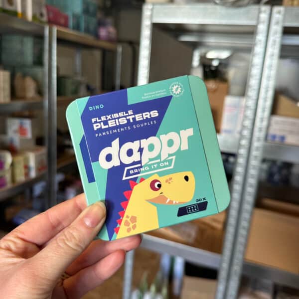 Bamboe pleisters dino 30 stuks van Dappr duurzame en huidvriendelijke pleisters voor kinderen en babys
