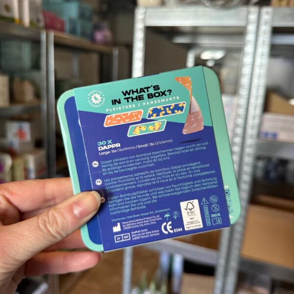 Bamboe pleisters dino 30 stuks van Dappr duurzame en huidvriendelijke pleisters voor kinderen en babys