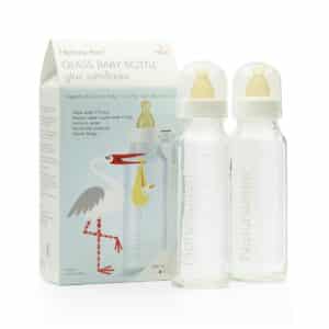 Set van 2 glazen flessen van Natursutten, inhoud 240 ml.