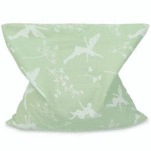 Pittenzak - Biologisch Koolzaad - 19x19 cm - Grünspecht - Lichtgroen met elfjes