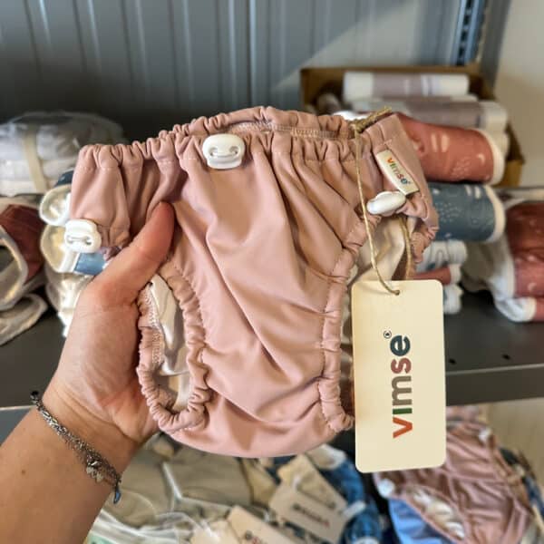 Imse Vimse wasbare zwemluier met trekkoord roze – verstelbare, herbruikbare en milieuvriendelijke zwemluier voor baby’s en peuters