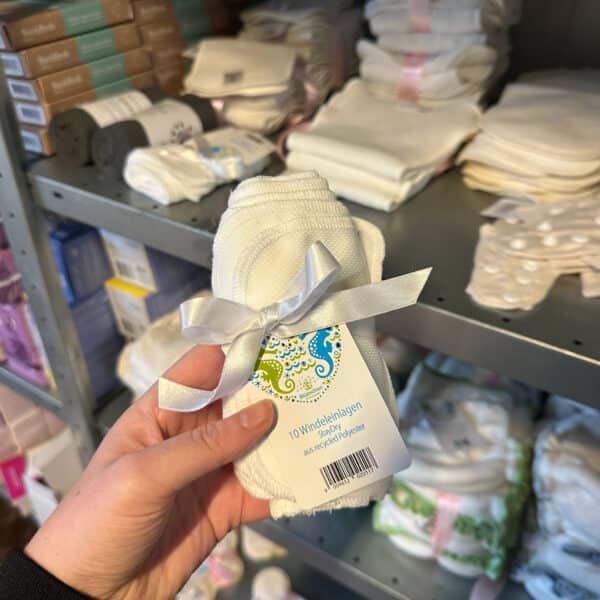 Dunne wasbare stay-dry inleggers 10 stuks van Blümchen – herbruikbare vochtafvoerende liners voor wasbare luiers.