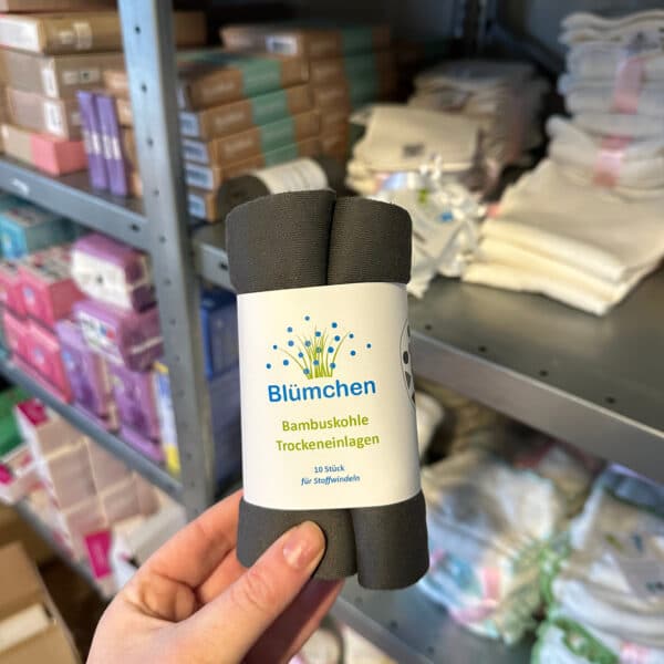 Dunne wasbare inleggers van fleece bamboe houtskool 10 stuks van Blümchen – zachte absorberende liners voor wasbare luiers.