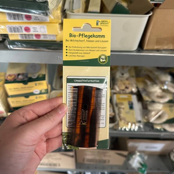 Grünspecht biologische verzorgingskam – duurzame houten kam, zacht voor de gevoelige babyhoofdhuid.