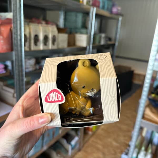 Natuurrubber bijtspeeltje mama beer van Lanco veilig en zacht bijtspeelgoed voor babys en doorkomende tandjes