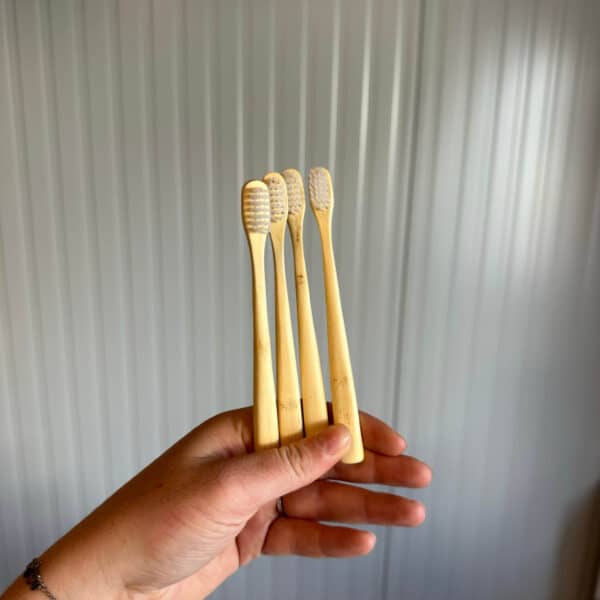 Set van 4 duurzame bamboe tandenborstels voor kinderen