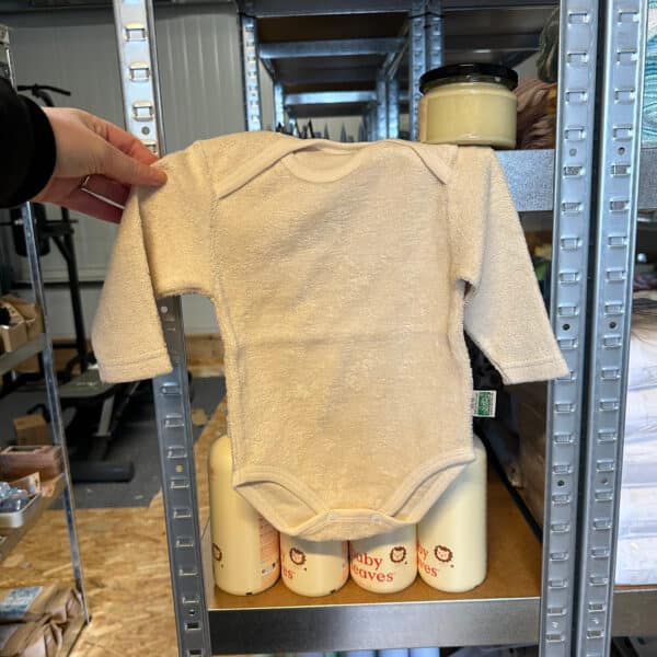 Lotties badstof romper lange mouw van biologisch katoen – zachte baby romper