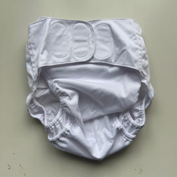 Blümchen wasbare luier overbroek junior volwassene wit – herbruikbare luierbroek