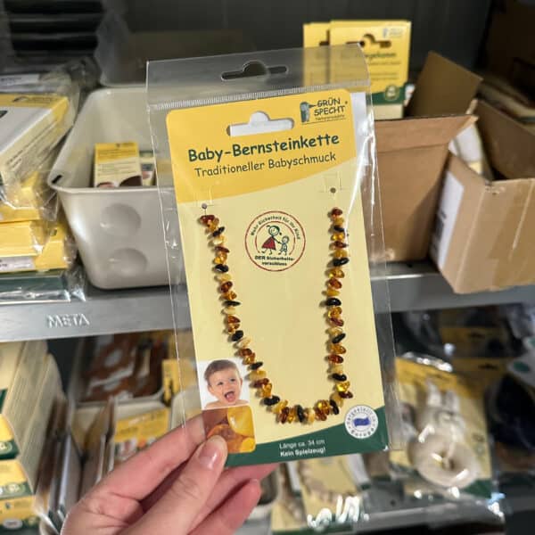 Grünspecht barnsteen baby ketting multicolor rond ovaal – natuurlijke en veilige barnsteen sieraden voor baby’s kopen bij Pure Start