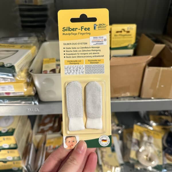 Grünspecht vingertandenborstel zilver fee – zachte en veilige baby tandenborstel kopen bij Pure Start