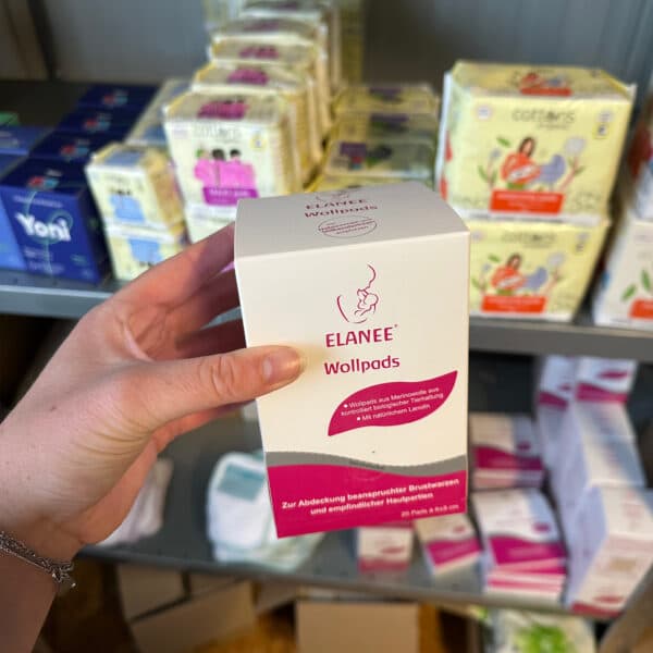 Elanee wollen pads zachte ademende en herbruikbare borstkompressen van wol comfortabel duurzaam en huidvriendelijk verkrijgbaar bij Pure Start