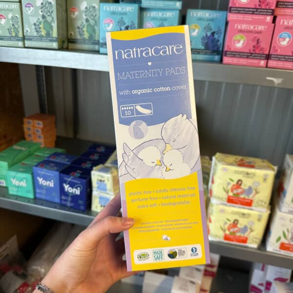 Natracare natuurlijk kraamverband biologisch katoenen kraamverband ademend zacht en plasticvrij voor na de bevalling verkrijgbaar bij Pure Start