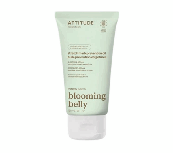 Anti Striae olie van Attitude Blooming Belly. In tube.