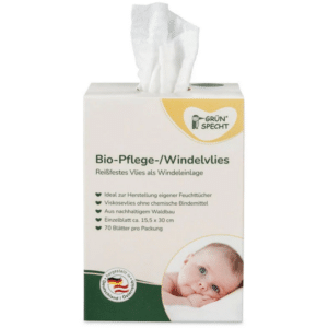 cellulose inlegvellen die ook als babydoekjes te gebruiken zijn, van grunspecht in handig doseerkarton