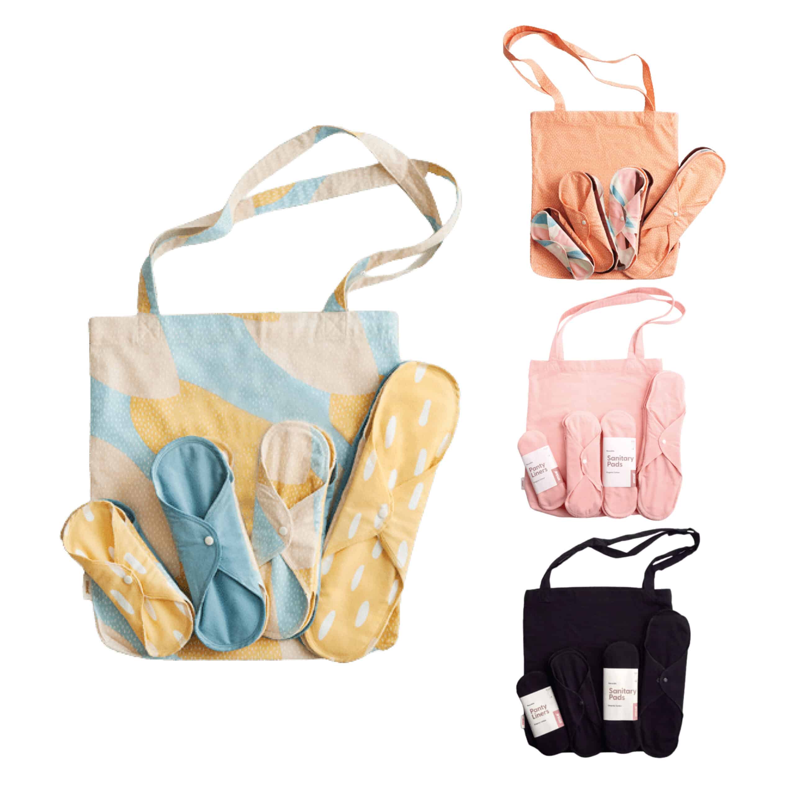 Imse Vimse wasbaar maandverband startset biologisch katoen diverse kleuren