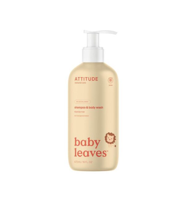 Baby Shampoo & Body Wash - Peer Nectar - 473 ml - Attitude Baby Leaves