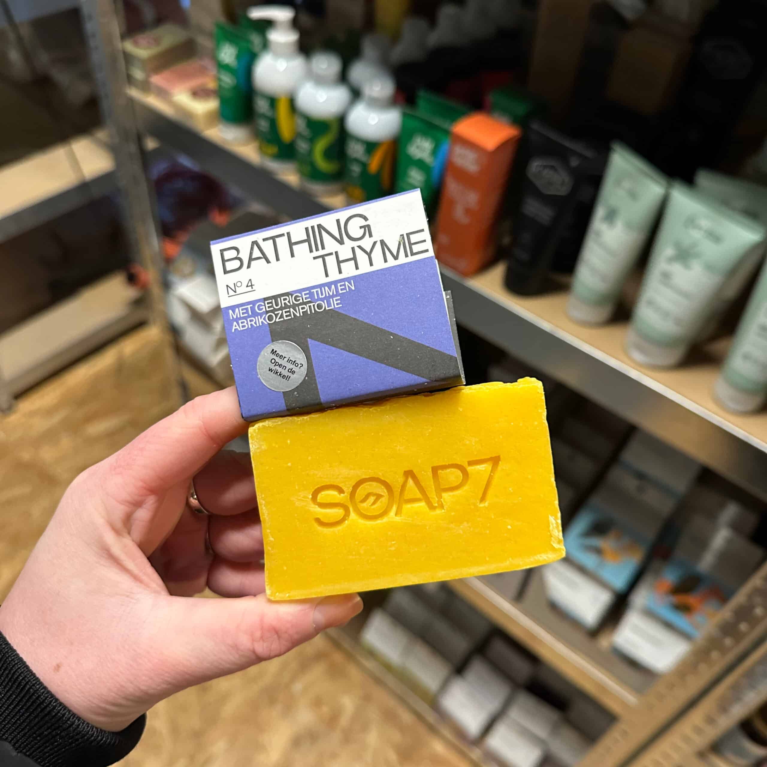Natuurlijke Bathing Thyme zeep van Soap7 – kruidige, verzorgende zeepbar voor lichaam en handen