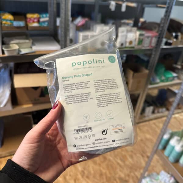 Popolini wasbare gevormde zoogkompressen stay dry van biologisch katoen, 6 stuks