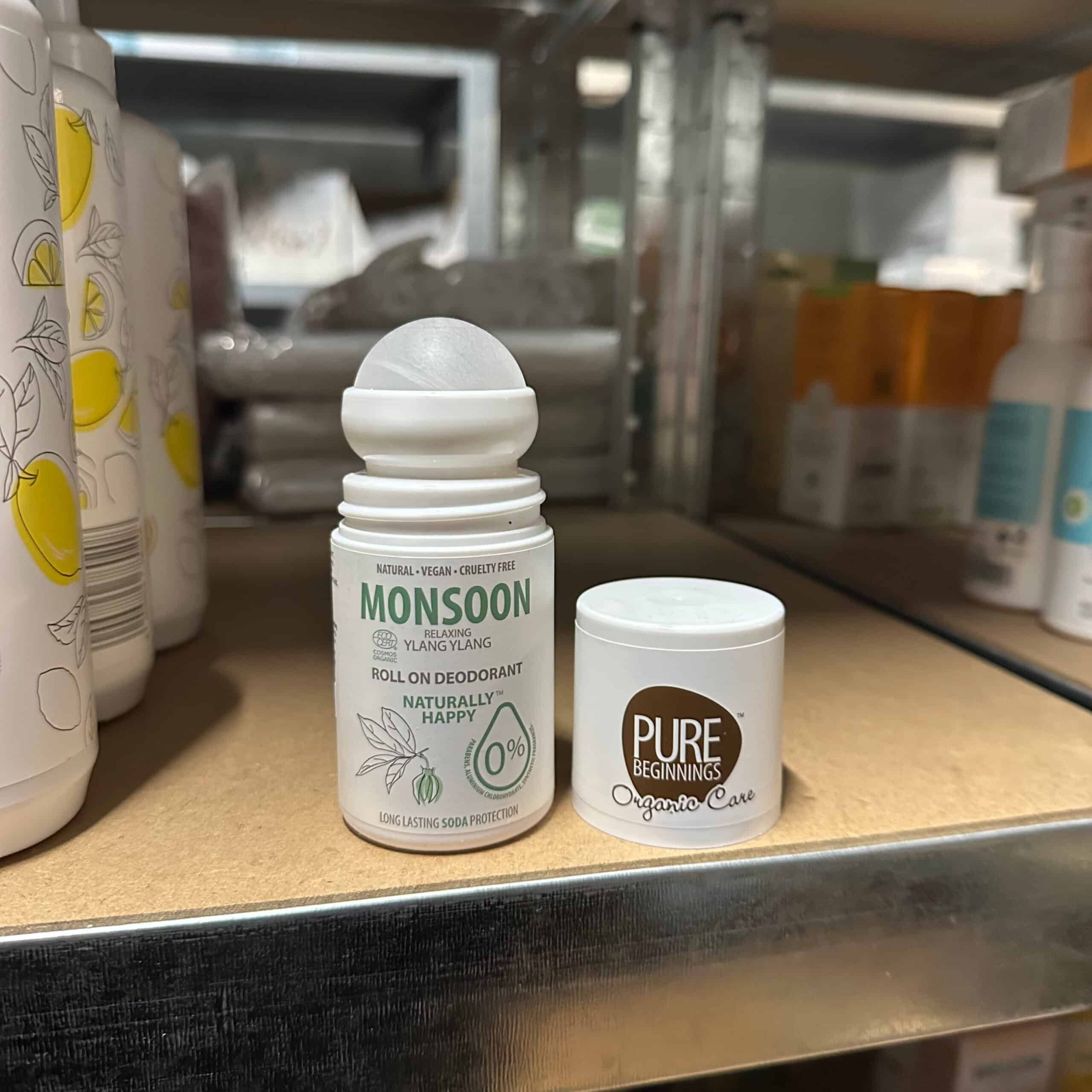 Pure Beginnings biologische deodorant roller Monsoon 75 ml, zachte en natuurlijke deodorant zonder aluminium