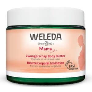 Body Butter van Weleda, speciaal voor de zwangere huid.