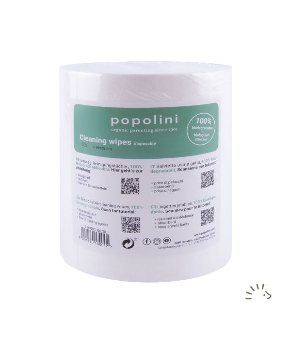 Popolini wegwerp cleaning wipes reinigingsdoekjes.