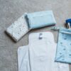 Popolini verschoningsmatjes voor onderweg blauw en wit