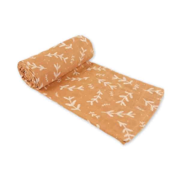 Muslinz XXL hydrofiele doek van bamboe en biologisch katoen in Laurel Leaf print