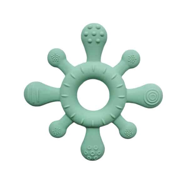 Summerville Organic bijtspeeltje Coral van siliconen – groen baby bijtspeeltje