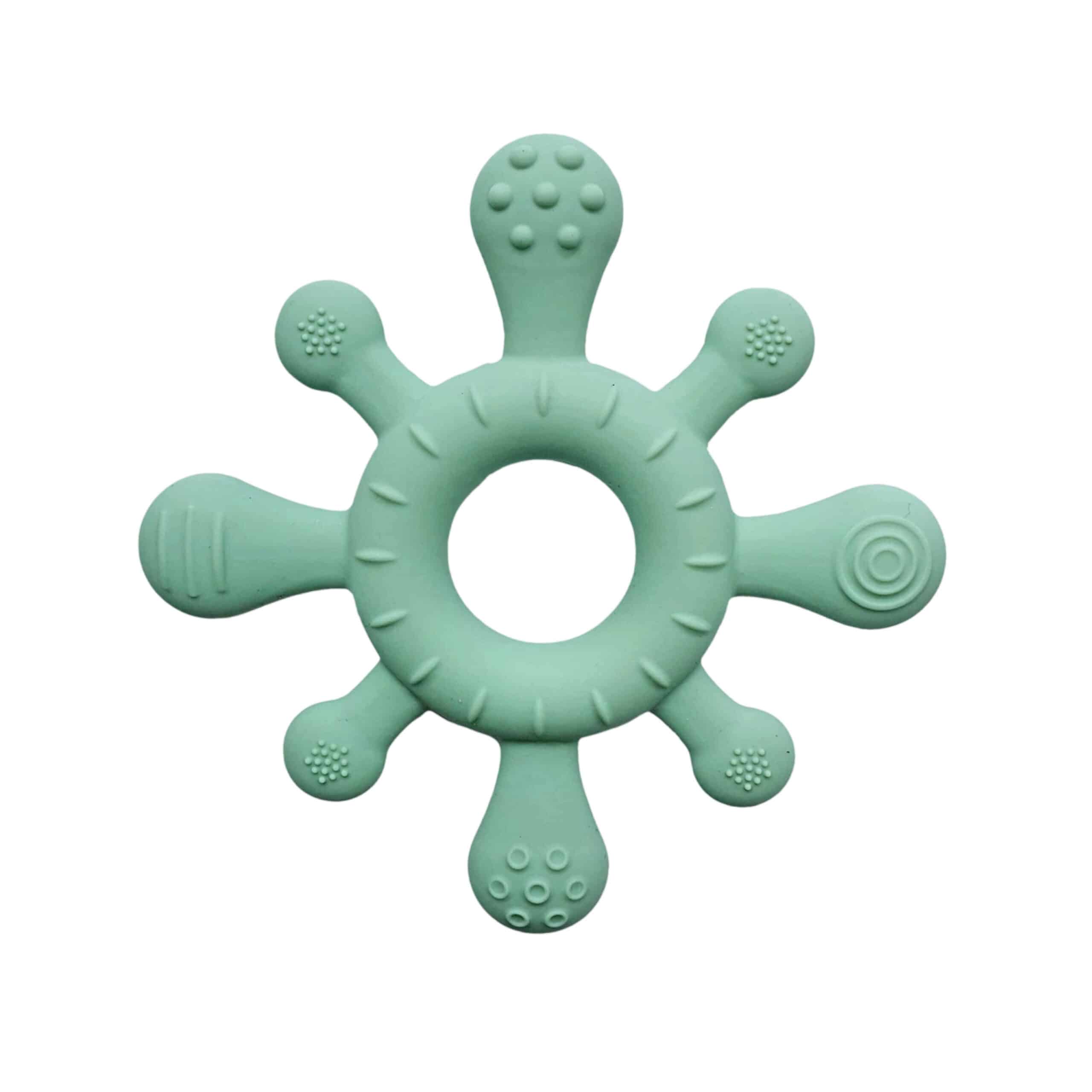 Summerville Organic bijtspeeltje Coral van siliconen – groen baby bijtspeeltje