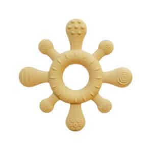 Siliconen bijtring Coral geel van Summerville Organic voor baby tandjes