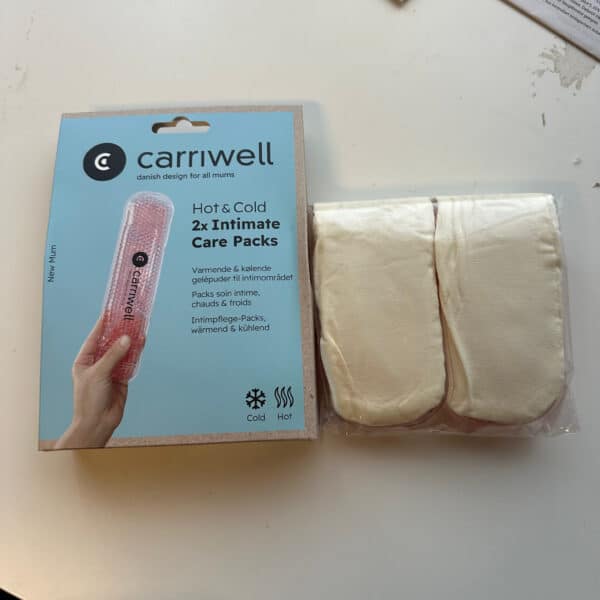 Carriwell warm koud perineum kompres 2 stuks – verlicht pijn en bevordert herstel na de bevalling, verkrijgbaar bij Pure Start