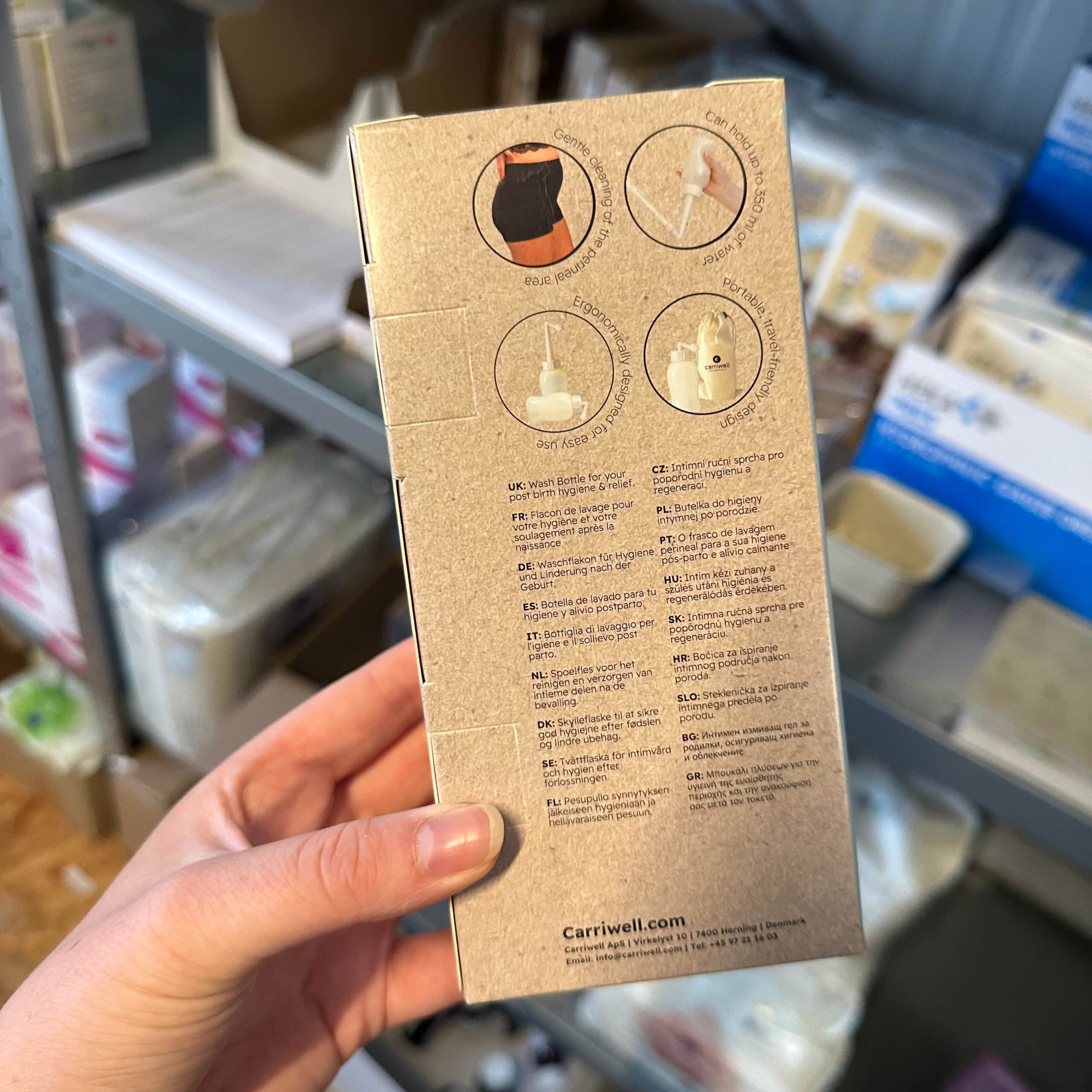 Carriwell perineum spoelfles – zachte en hygiënische verzorging na de bevalling, ideaal voor de kraamperiode, verkrijgbaar bij Pure Start