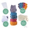 Ultrafit wasbare luiers set. Multicolour set van Popolini.
