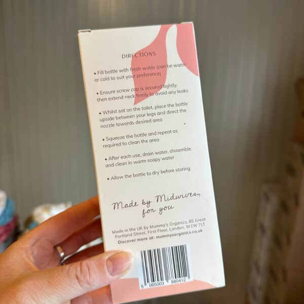 Perineum spoelfles van Mummy's Organics voor na de bevalling