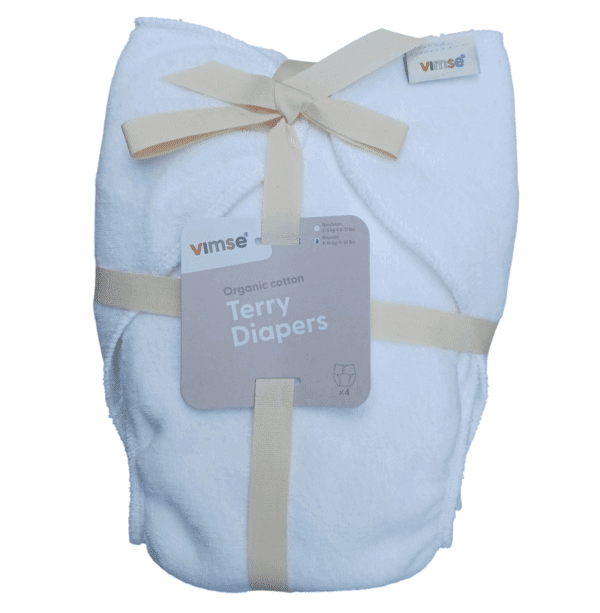 Set van 4 wasbare biologische luiers van Vimse.